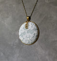 Load image into Gallery viewer, Pastel Blue Cotton, Vintage French 1950s Lace Pendant, Initial Charm