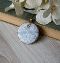 Load image into Gallery viewer, Pastel Blue Cotton, Vintage French 1950s Lace Pendant, Initial Charm