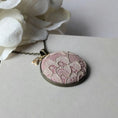 Load image into Gallery viewer, Romantic Pink Lace Necklace With Crystal Initial Charm