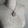 Load image into Gallery viewer, Burgundy Cotton And Antique French 1920s Lace Pendant With Initial Charm