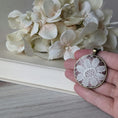 Load image into Gallery viewer, Vintage French Flower Lace Pendant, Dusty Rose And Bronze