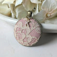 Load image into Gallery viewer, Romantic Pink Lace Necklace With Crystal Initial Charm