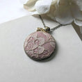 Load image into Gallery viewer, Romantic Pink Lace Necklace With Crystal Initial Charm