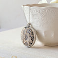 Load image into Gallery viewer, Small Silver Pendant Necklace With Antique French Lace