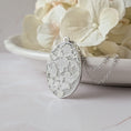 Load image into Gallery viewer, Silver Oval Pendant With Ivory 1920s French Lace
