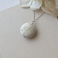 Load image into Gallery viewer, Petite Lace Pendant In Mint Green, White, And Silver