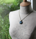 Load image into Gallery viewer, Blue Rose Necklace, Small Pendant, Garden Gift