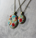 Load image into Gallery viewer, Cute Necklace With Colorful Floral Fabric