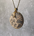 Load image into Gallery viewer, Vintage Lace Pendant, Personalized Initial Necklace, Anniversary Gift For Wife