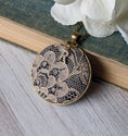 Load image into Gallery viewer, Vintage Lace Pendant, Personalized Initial Necklace, Anniversary Gift For Wife