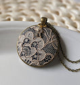 Load image into Gallery viewer, Vintage Lace Pendant, Personalized Initial Necklace, Anniversary Gift For Wife