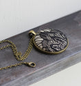 Load image into Gallery viewer, Large Beige And Black Pendant, Art Deco Lace Jewelry