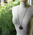 Load image into Gallery viewer, Large Beige And Black Pendant, Art Deco Lace Jewelry