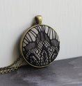 Load image into Gallery viewer, Large Beige And Black Pendant, Art Deco Lace Jewelry