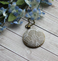 Load image into Gallery viewer, Modern Large Pendant With Art Deco Lace, Beige And White