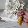 Load image into Gallery viewer, Colorful Funky Earrings Handmade With Vintage Floral Fabric In Primary Colors