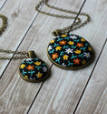 Load image into Gallery viewer, Floral Fabric In Small Or Large Pendant