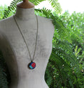 Load image into Gallery viewer, Red Rose Pendant Necklace, Cute Floral Fabric Jewelry