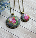 Load image into Gallery viewer, Pastel Fabric Necklace, Coral, Pink, Gray