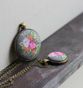 Load image into Gallery viewer, Pastel Fabric Necklace, Coral, Pink, Gray