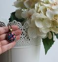 Load image into Gallery viewer, Coral And Navy Necklace, Small Or Large Fabric Pendant