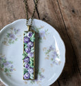 Load image into Gallery viewer, Vintage Flowers Necklace, Lavender Purple