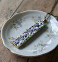Load image into Gallery viewer, Vintage Flowers Necklace, Lavender Purple