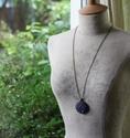 Load image into Gallery viewer, Vintage Fabric Jewelry, Navy Blue Floral