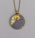 Load image into Gallery viewer, Navy Blue Vintage Quilt Pendant And Letter Charm