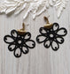 Large Art Deco Earrings With Soft Geometric Vintage Black Lace