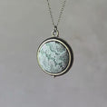 Load and play video in Gallery viewer, Petite Lace Pendant In Mint Green, White, And Silver
