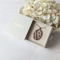 Load image into Gallery viewer, Copper Oval Pendant With 1920s French Lace On Burgundy Cotton
