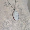 Load image into Gallery viewer, Silver Oval Pendant With Ivory 1920s French Lace
