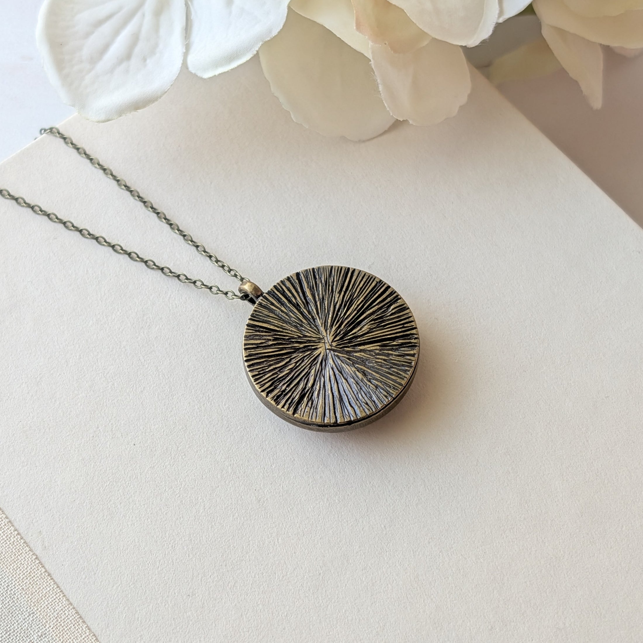Traditional 13th Anniversary Gift For Wife, Small Vintage Lace Pendant