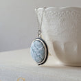 Load image into Gallery viewer, Petite Lace Pendant In Mint Green, White, And Silver
