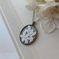 Load image into Gallery viewer, Vintage French Floral Textile Oval Pendant Necklace
