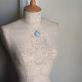 Load image into Gallery viewer, Blue Vintage French Lace In Small Round Silver Pendant
