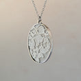 Load image into Gallery viewer, Silver Oval Pendant With Ivory 1920s French Lace
