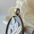 Load image into Gallery viewer, Vintage French Floral Textile Oval Pendant Necklace

