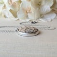 Load image into Gallery viewer, Small Silver Pendant Necklace With Antique French Lace
