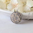 Load image into Gallery viewer, Small Silver Pendant Necklace With Antique French Lace
