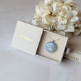 Load image into Gallery viewer, Blue Vintage French Lace In Small Round Silver Pendant
