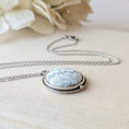 Load image into Gallery viewer, Petite Lace Pendant In Mint Green, White, And Silver
