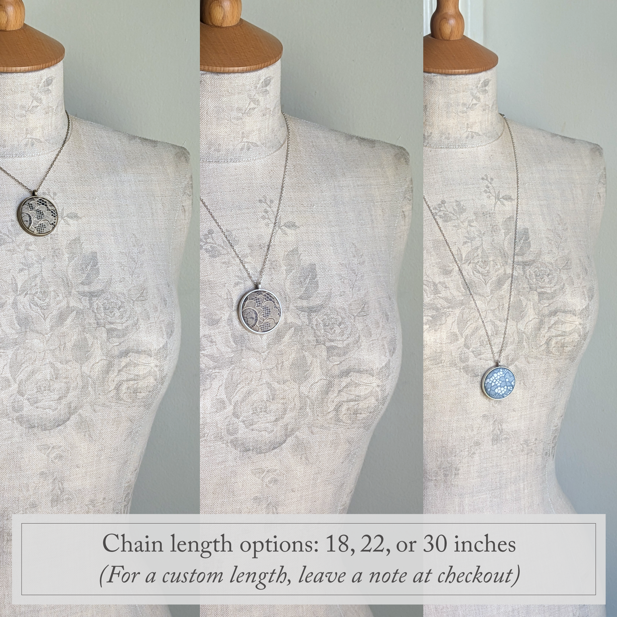 Traditional 13th Anniversary Gift For Wife, Small Vintage Lace Pendant