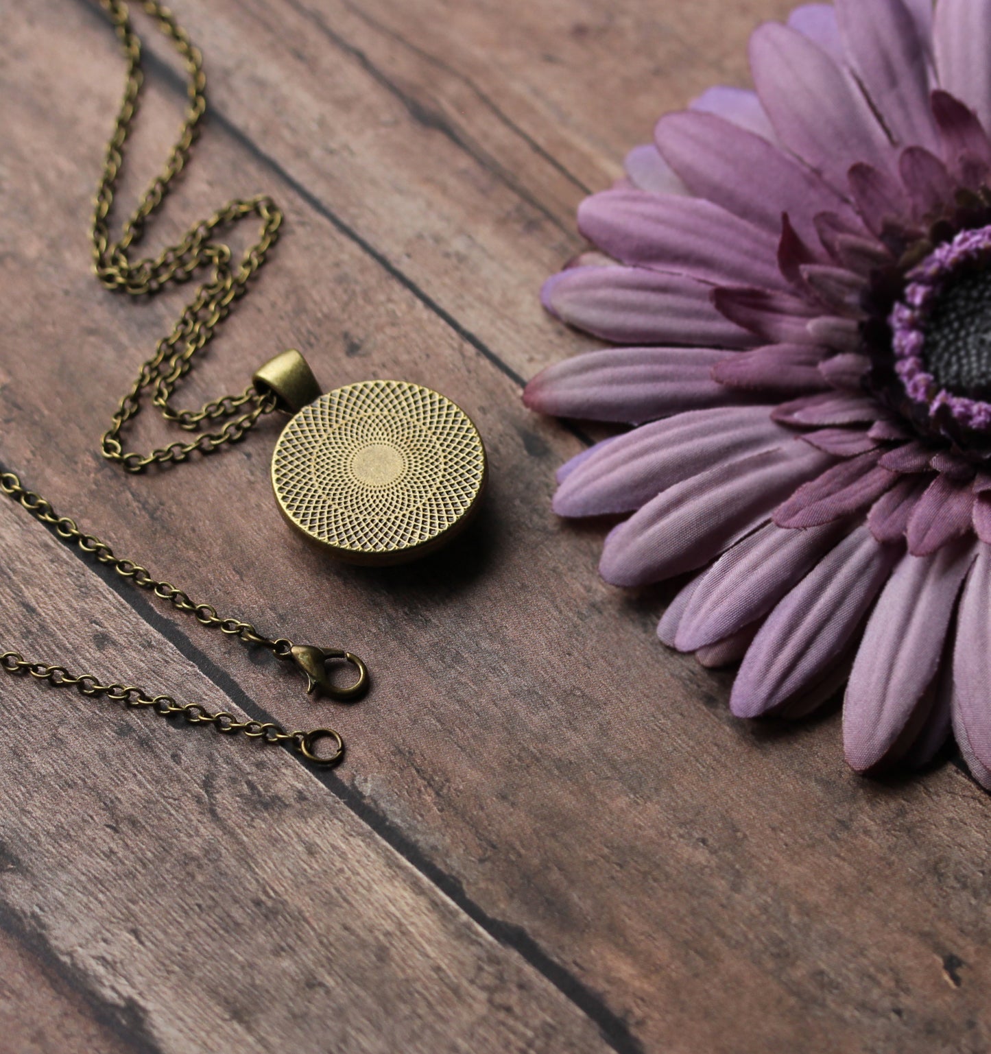 Blue Rose Necklace, Small Pendant, Garden Gift