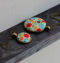 Load image into Gallery viewer, Cute Necklace With Colorful Floral Fabric
