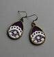 Purple Teardrop Earrings, Boho Vintage Lace Jewelry