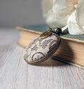 Load image into Gallery viewer, Antique 1920s Cotton Lace And Black Fabric Necklace With Gold Initial Charm
