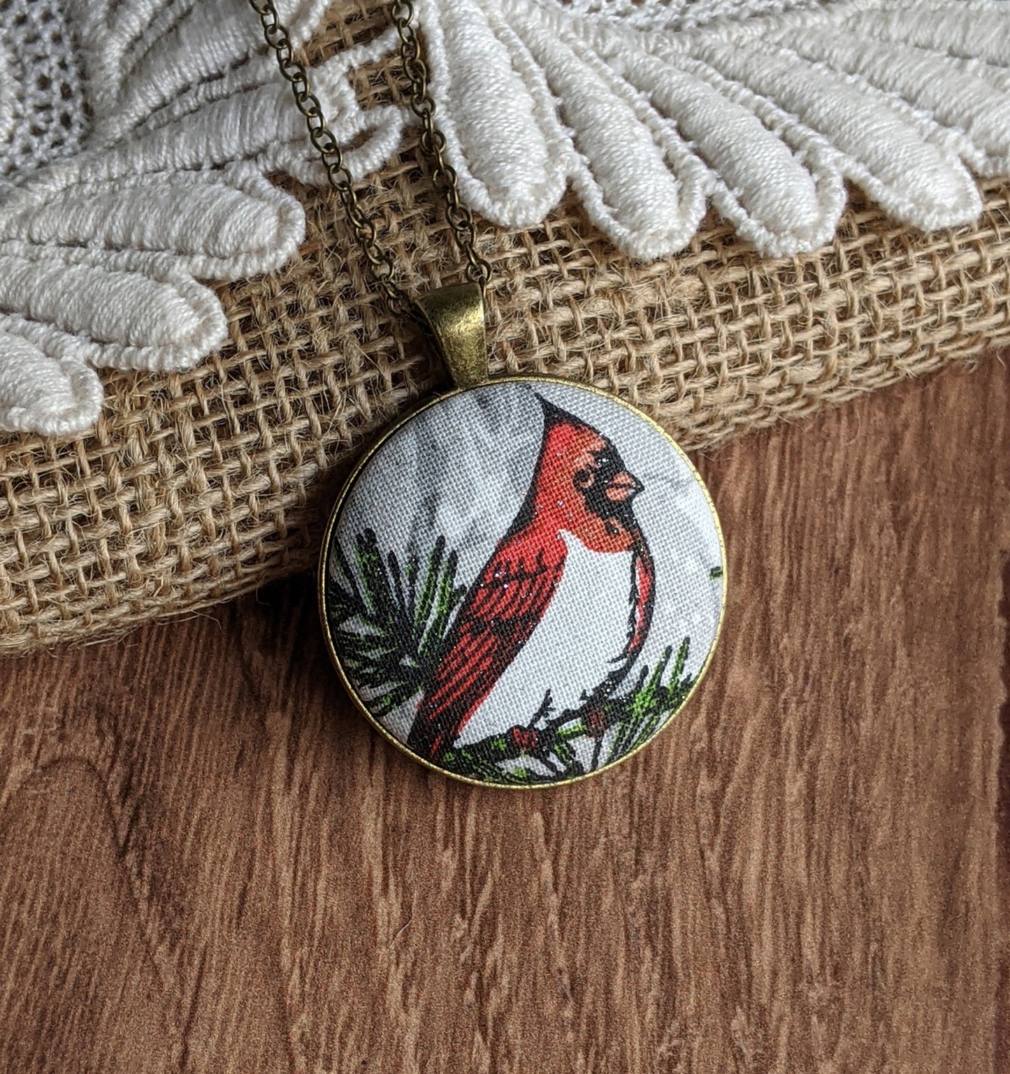 Red Cardinal Pendant, For Bird Lovers Or Remembrance Gift