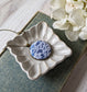 Cobalt Blue Necklace With Art Nouveau White Lace